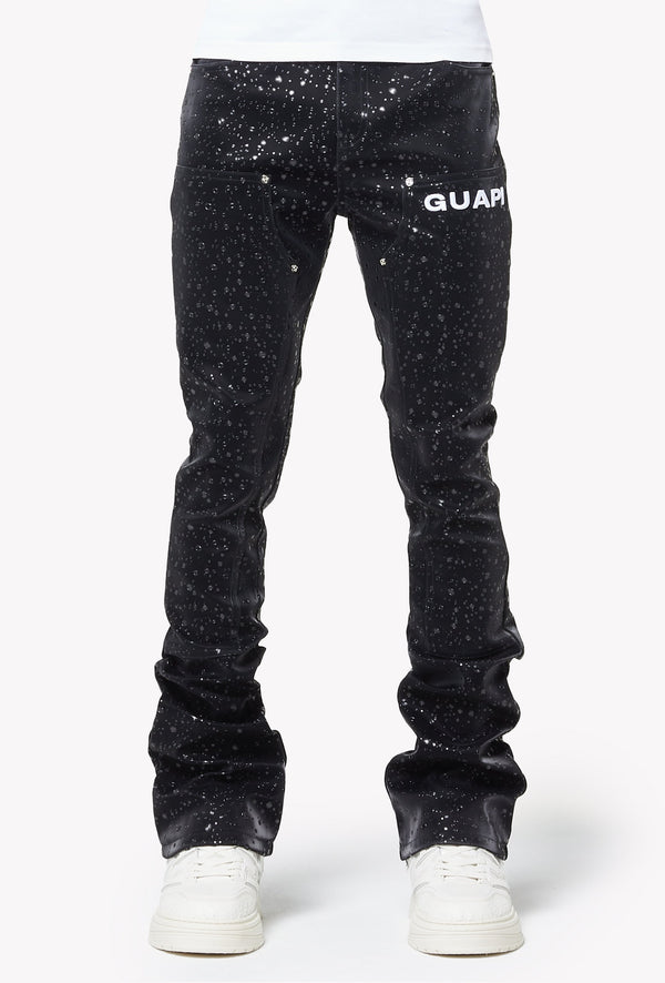 Obsidian Black Raindrop Leather Pant