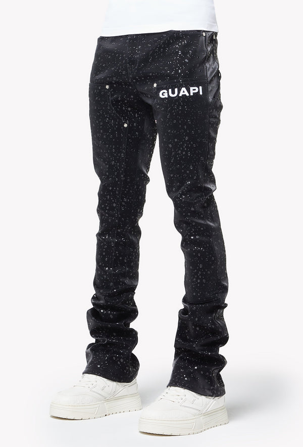 Obsidian Black Raindrop Leather Pant