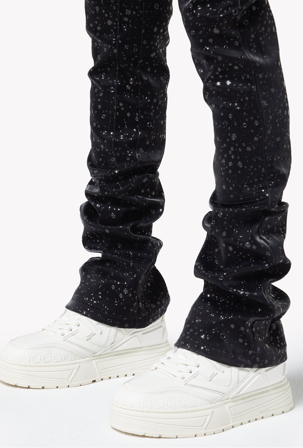 Obsidian Black Raindrop Leather Pant