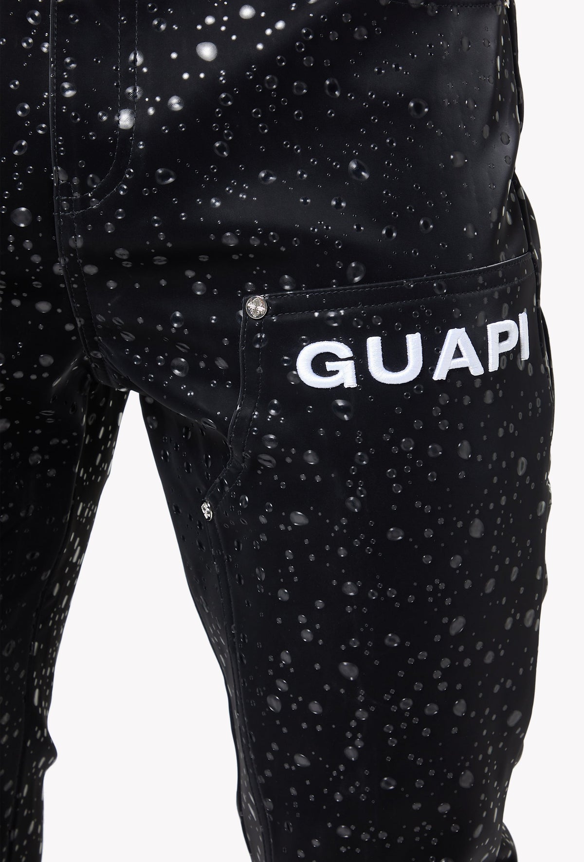 Obsidian Black Raindrop Leather Pant
