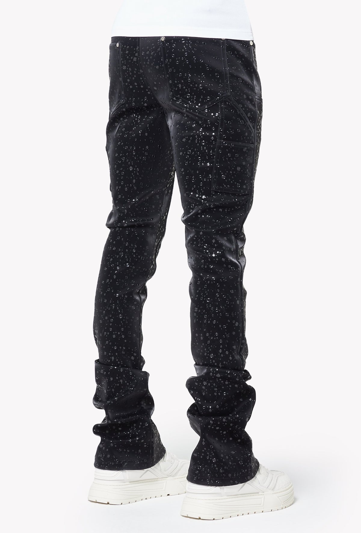 Obsidian Black Raindrop Leather Pant
