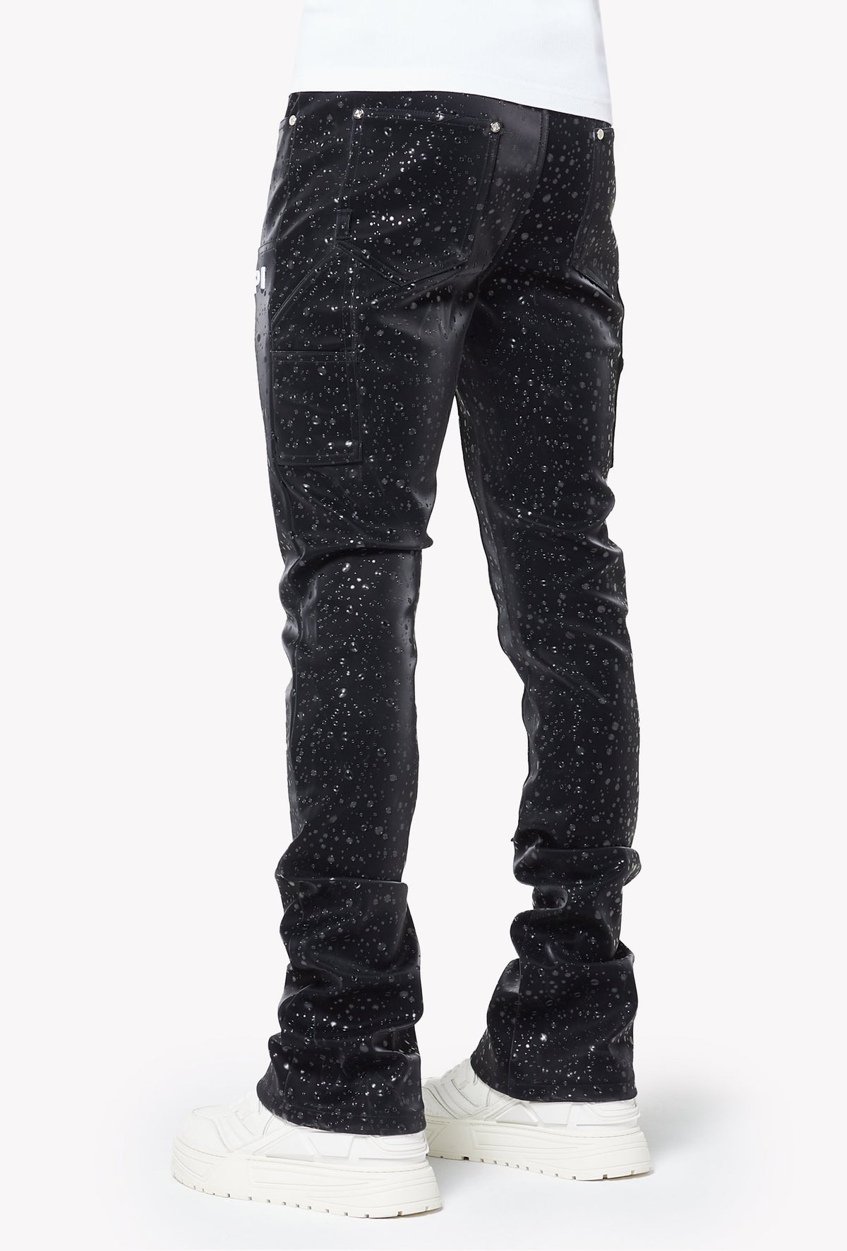 Obsidian Black Raindrop Leather Pant